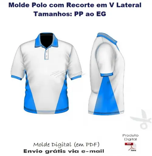Molde Modelagem Polo com Recorte em V na Lateral #397