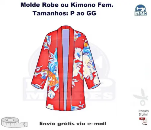 Molde Modelagem Robe ou Kimono Lindo do P ao GG