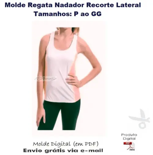 Molde Modelagem Regata Nadador Fem Recorte Lateral #326