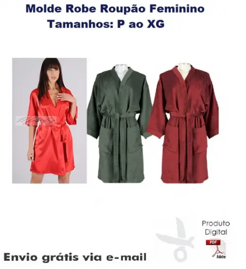 Molde Modelagem Robe Roupão Feminino #101