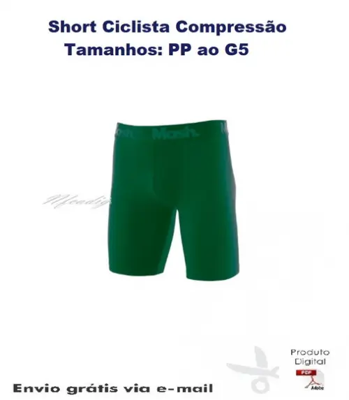 Molde Modelagem Short Ciclista Compressão PP ao G5 #176