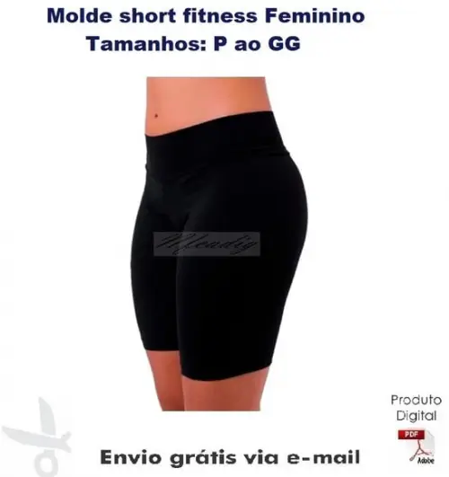 Molde Modelagem short fitness Feminino do P ao GG ref 26