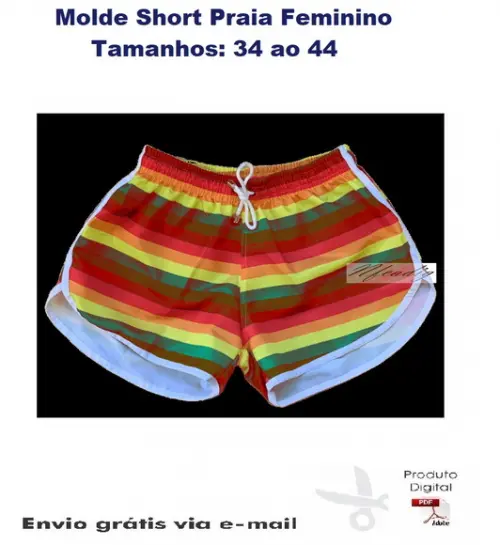 Molde Modelagem Short Praia Feminino #283