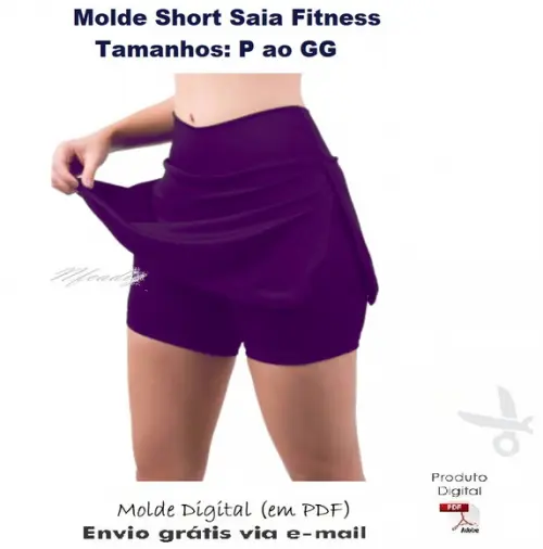 Molde Modelagem Short Saia Fitness (P ao GG) #337