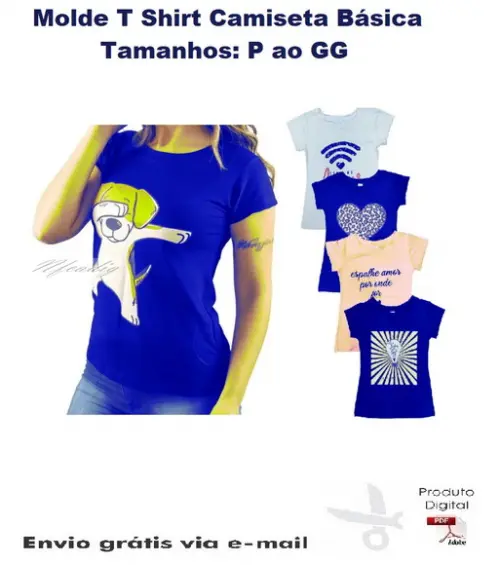 Molde Modelagem T Shirt Camiseta Básica Feminina #161