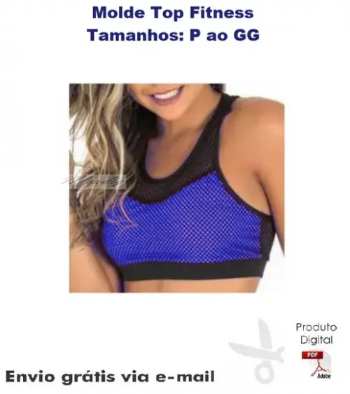 Molde Modelagem Top Recorte Pala Fitness Academia #137