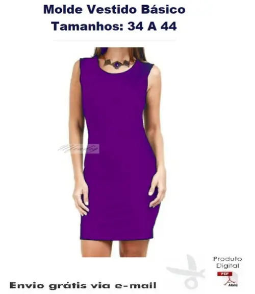 Molde Modelagem Vestido Básico 34 A 44 #267