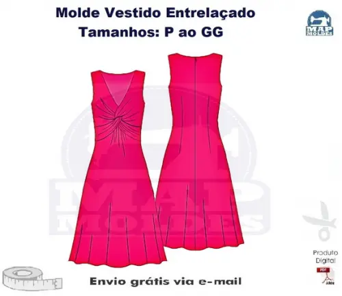 Molde Modelagem Vestido Entrelaçado em PDF