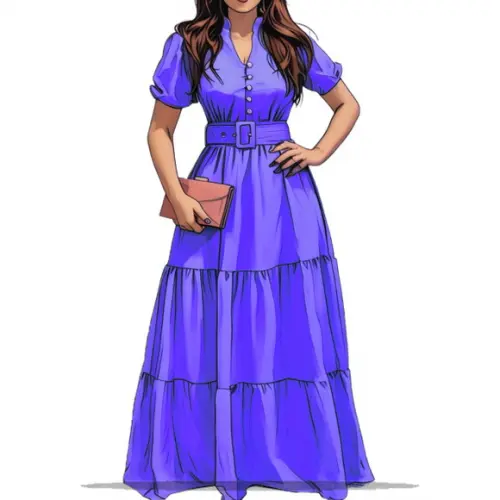 Molde Modelagem Vestido Longo com Botoes do Pp ao Xxg em pdf