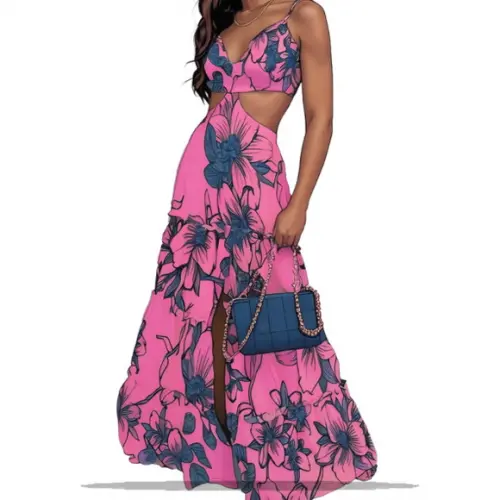 Molde Modelagem Vestido Longo Verão Aberto Frente P ao Xxg