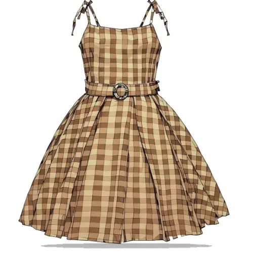 Molde Modelagem Vestido Rodado Infantil 4 a 14 Anos