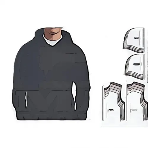 Molde Moletom Canguru Masculino com Capuz