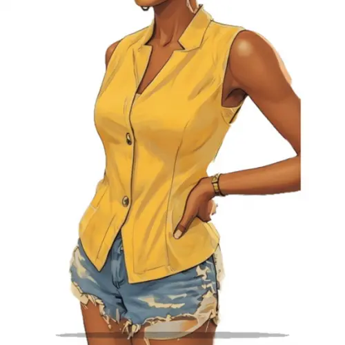 Molde para Costura em pdf Blazer Fem sem Mangas do P ao Xxg