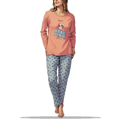Molde para Costura em pdf Conj Pijama Longo Fem do Pp ao Gg