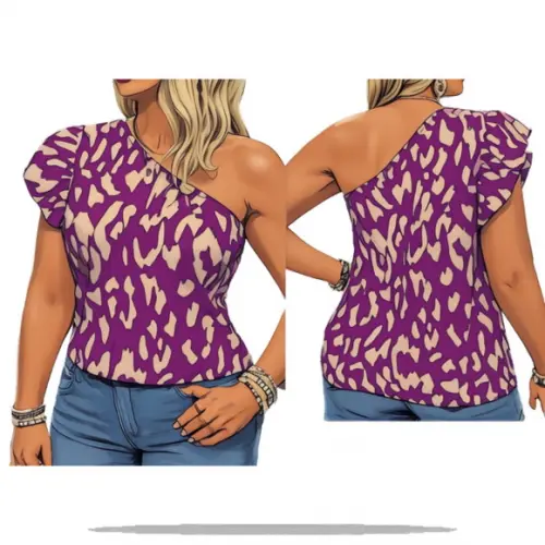 Molde para Costura em pdf de Blusa Um Ombro P ao Xxg