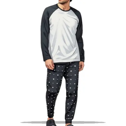 Molde para Costura em pdf de Conj Pijama Raglan Masc Pp-xxg