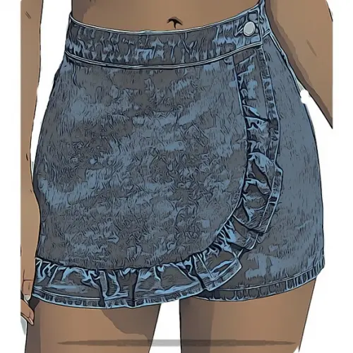 Molde para Costura em pdf de Short Saia Jeans Inf 2 ao 14