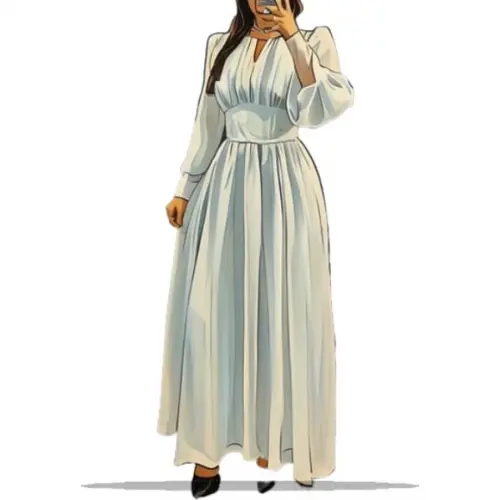 Molde para Costura em pdf de Vestido Adulto Longo do Pp - Gg