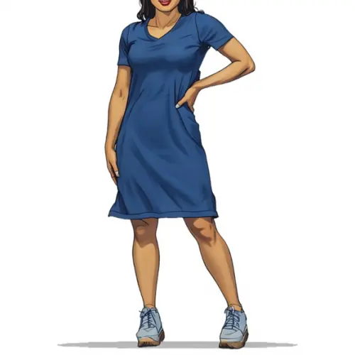 Molde para Costura em pdf de Vestido Decote V do Pp ao Gg