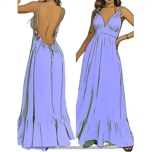 Molde para Costura em pdf de Vestido Longo do P ao Xxg