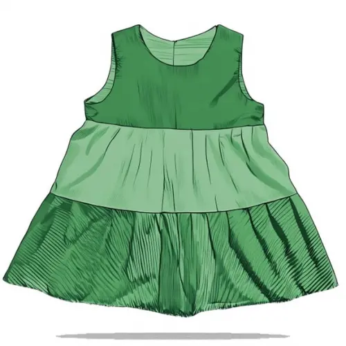 Molde para Costura em pdf de Vestido Inf Dois Babados 2 a 14