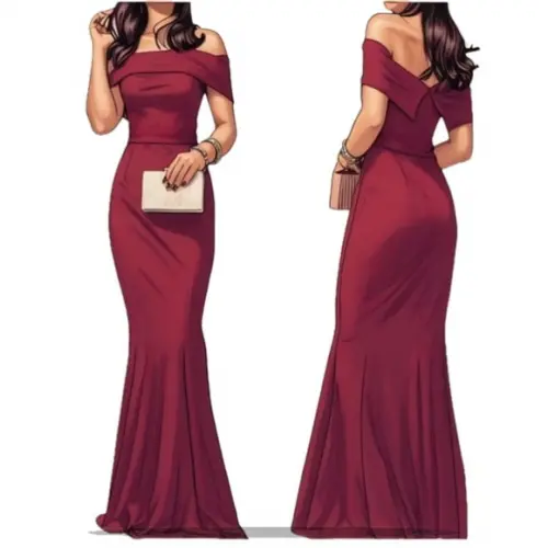 Molde para Costura em pdf de Vestido Longo Malha P ao Gg