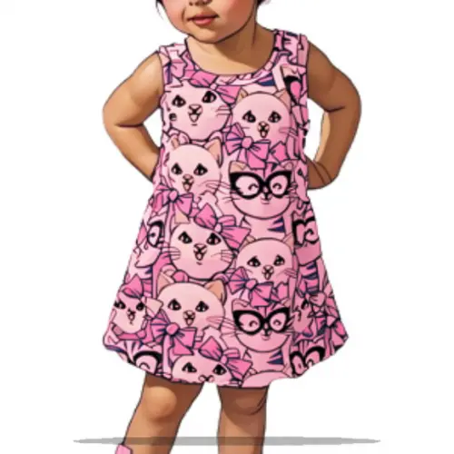 Molde para Costura em pdf de Vestido Regata Bebe 3m a 2 Anos