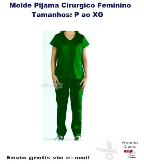 Molde Pijama Cirurgico Feminino #262