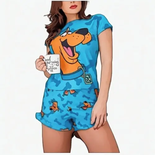 Molde Pijama Curto Scooby Doo Feminino P ao Xxg