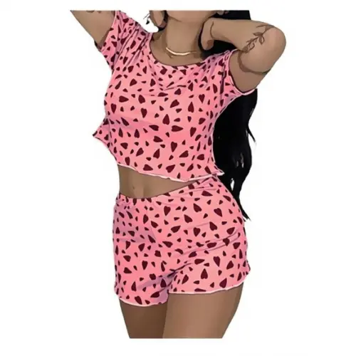 Molde Pijama Feminino Cropped Manga Curta e Short P ao Gg
