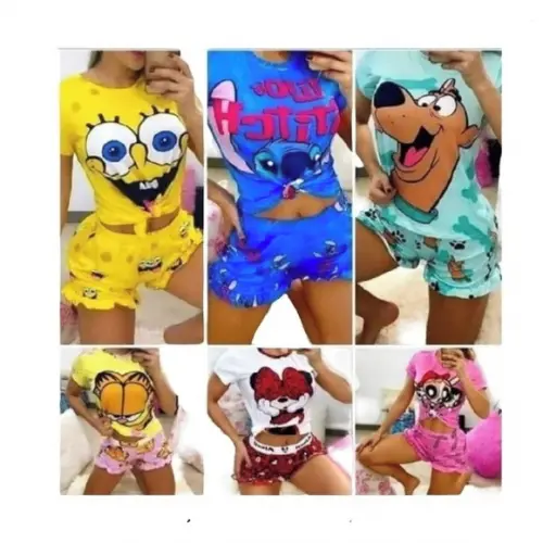 Molde Pijama Feminino Conjunto Blusa Short