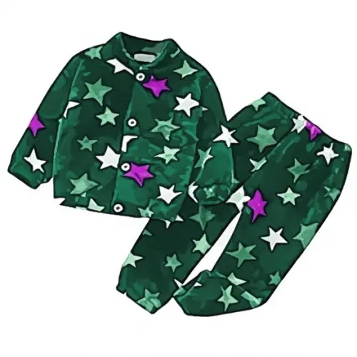 Molde Pijama Infantil Botão Aberto Soft Fleece 2 ao 14