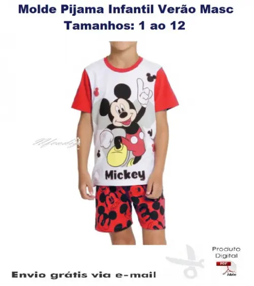 Molde Pijama Infantil Verão Masculino #264
