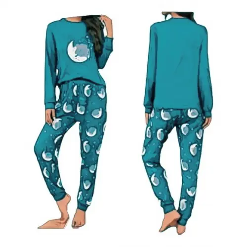 Molde Pijama Longo Inverno Feminino P ao Xxg