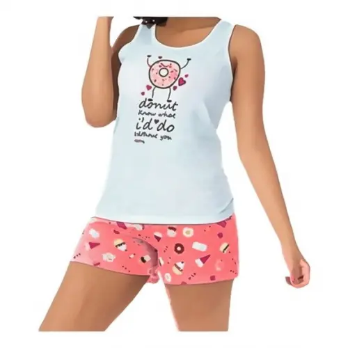 Molde Pijama Verão Regata e Short Feminino P ao Xxg