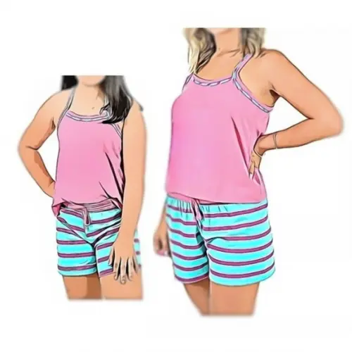Molde Pijama Verão Mãe e Filha P-gg 1-8 #546