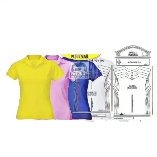 Molde Polo Baby Look Feminina Manga Curta P ao Xg
