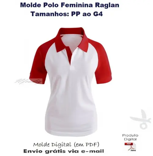 Molde Polo Feminina Raglan (PP ao G4) #320