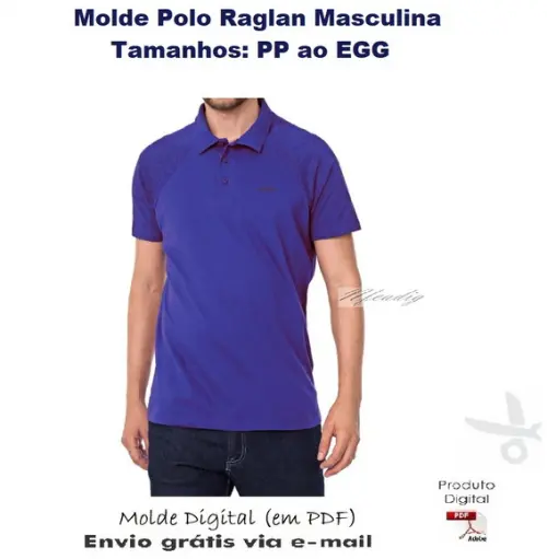 Molde Polo Raglan Masculina (PP ao EGG) #399