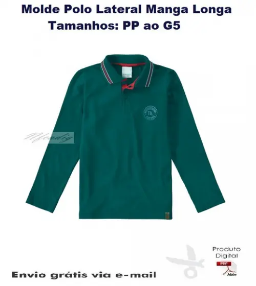 Molde Polo Recorte Retangular Lateral M Longa #233