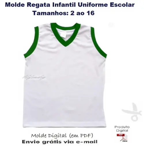 Molde Regata Infantil Uniforme Escolar #345