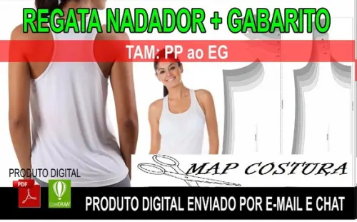Molde Regata Nadador Feminina + Gab Sublimação