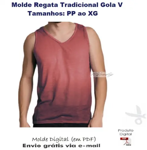 Molde Regata Tradicional Masculina Gola V #375