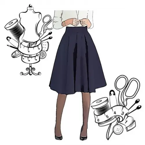 Molde Roupa em pdf de Saia Midi Gode 36 ao 44 #426