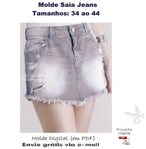 Molde Saia Jeans por e-mail 34 ao 44 #329