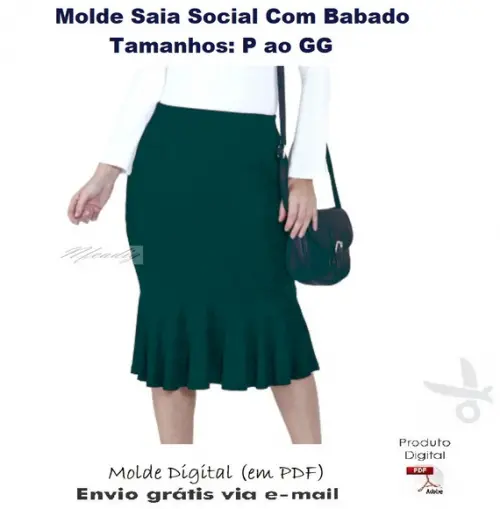 Molde Saia Social Com Babado #332