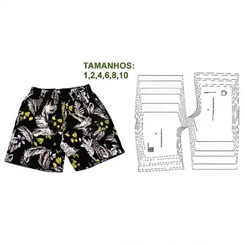 Molde Short Bermuda Básica Infantil Masculina