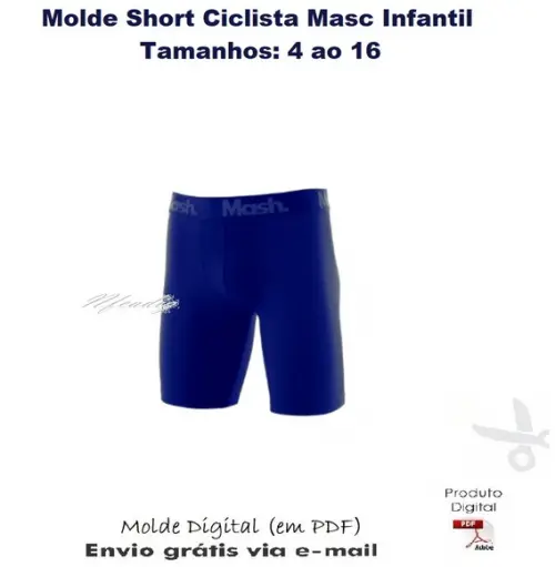 Molde Short Ciclista Compressão Masc Infantil #341