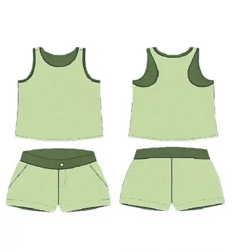 Molde Short e Blusa Regata Fem