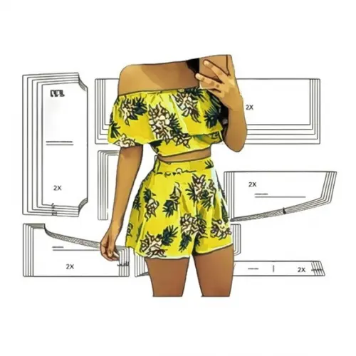 Molde Short e Cropped Ciganinha P ao Gg